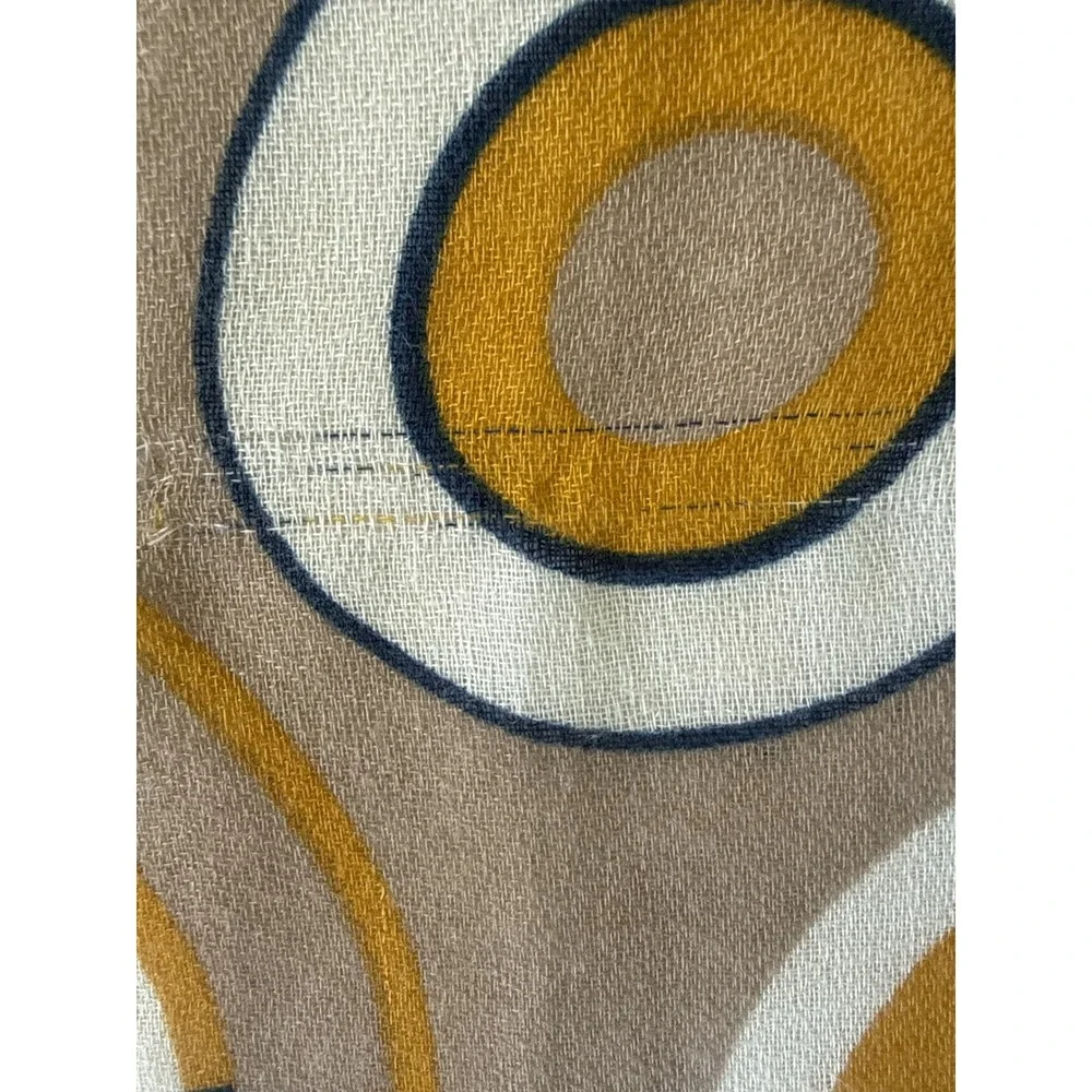 RIU Paris Scarf Women OS Blue Yellow Geometric Circle Print Good Condition